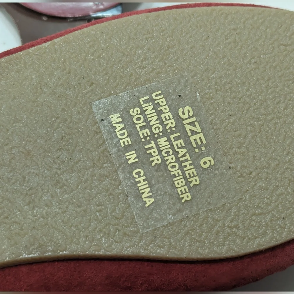NWY Lamo kids burgundy leather suede warm moccasin shoes slippers size 6 kids